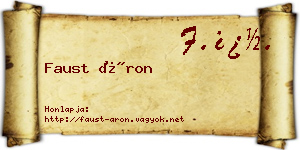 Faust Áron névjegykártya